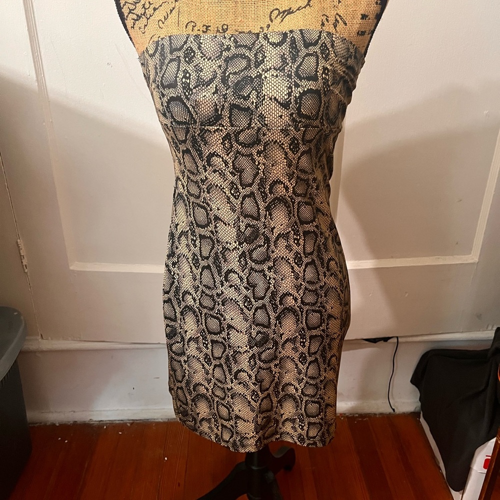 Strapless snakeskin Patterned Dress. 
Slinky and sexy